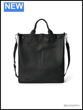 ECCO Leather Tote Bag Unisex Travel Handbag Adjustable Strap